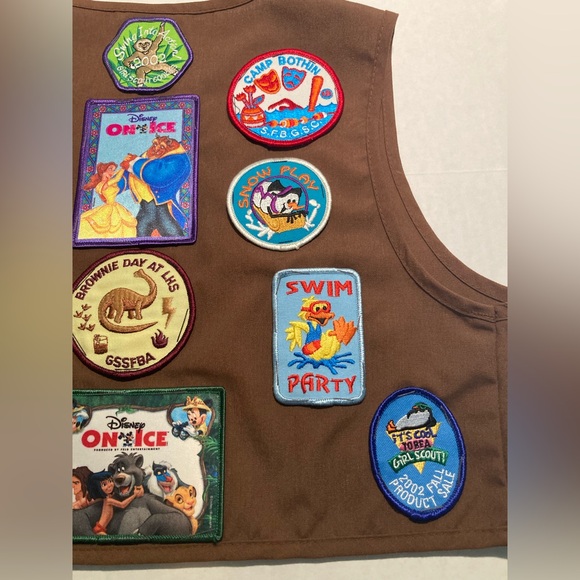 Girl Scouts USA 🟣 Size Medium 10-12 Vintage Y2K Girl Brownie Vest - Picture 6 of 8